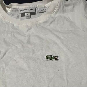 Lacoste Cotton Shirt Kids Size 8 White Color